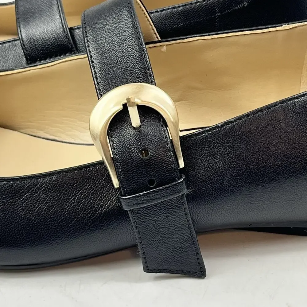 27 Edit Naturalizer Womens Carter Mary Jane Flats Sz6.5 M Black Leather Buckle